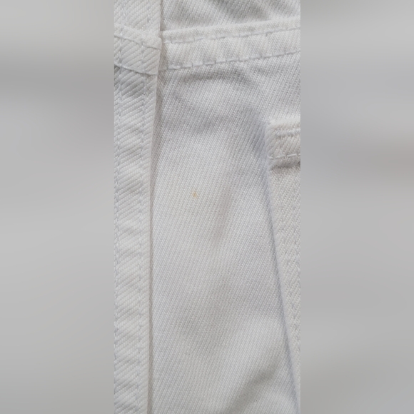 KanCan Tanner Distressed Mini Jean Shorts Women's M White 100% Cotton Cuff Leg - Picture 7 of 11